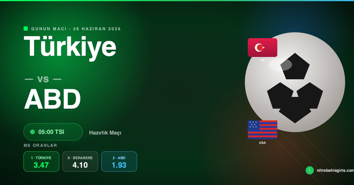 Türkiye ABD maç önizleme 26 Haziran 2026 oran analizi kapağı
